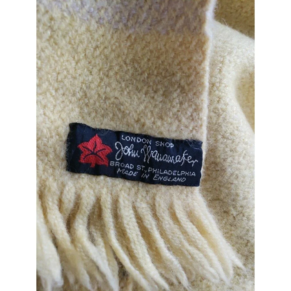 Vintage Scarf John Wanamaker Wool Scarf Made In England For London Shop